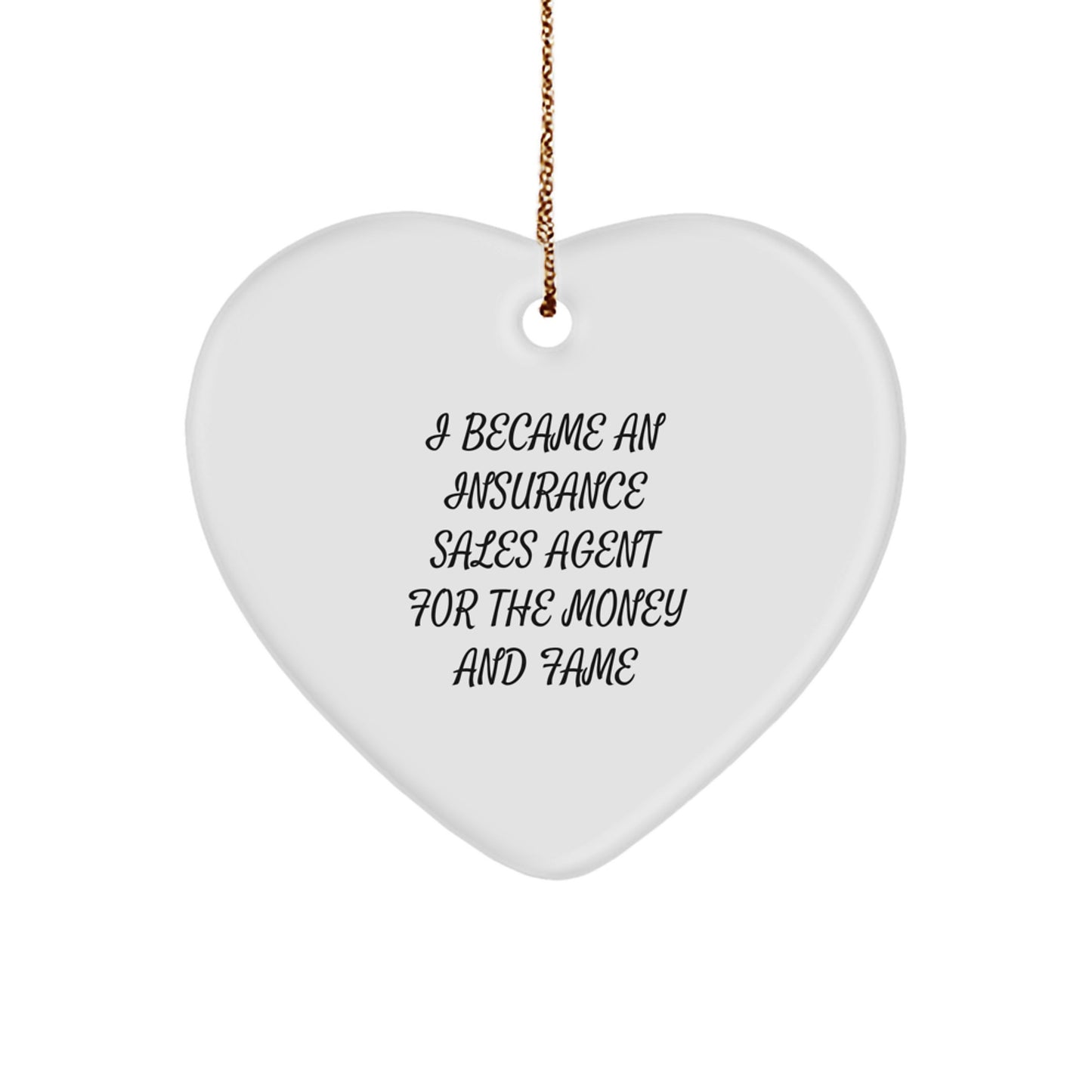 Funny Heart Ornament Gifts for Insurance Sales Agent, Unique Christmas Memorable Presents from Friends, Coworkers, Family - Image 1