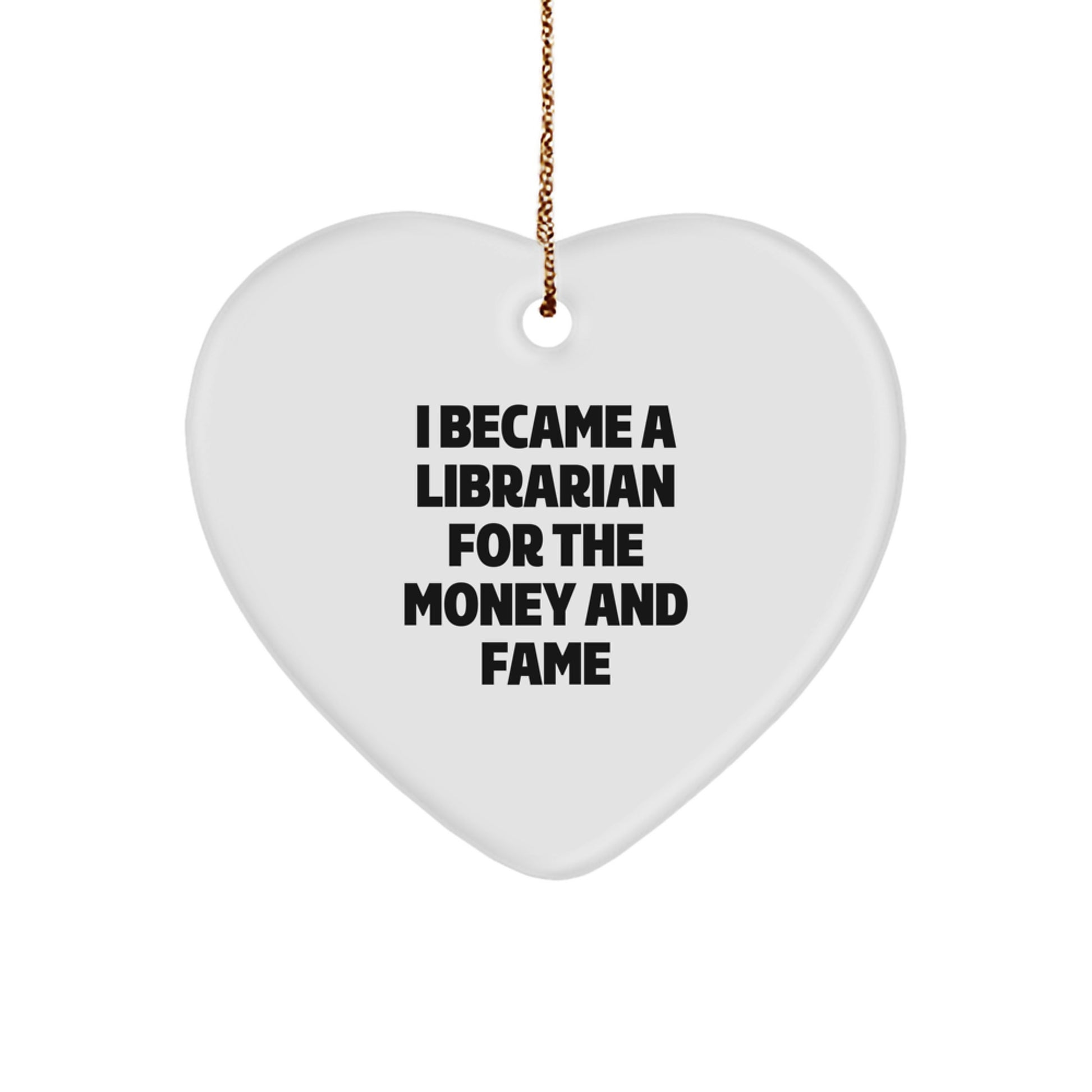 Funny Librarian Gifts, Inspirational Heart Ornament for Christmas Unique Gifts from Friends to Librarian - Image 1