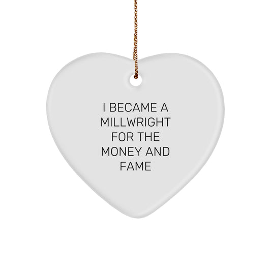 Funny Millwright Gifts, Heart Ornament for Millwright Men, Gifts from Friends, Christmas Unique Gifts for Millwright - Image 1