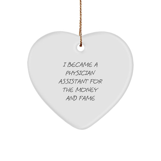Funny Physician Assistant Gifts from Family Members for Christmas Unique Heart Ornaments - Image 1