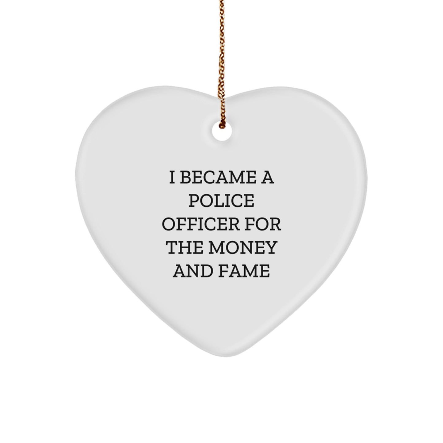 Funny Police Officer Gifts, Heart Ornament, Christmas Unique Gifts from Men for Police Officer Friends and Family - Image 1