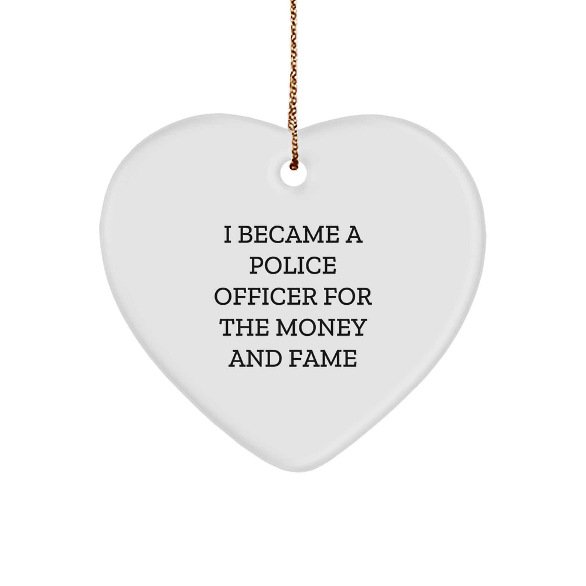Funny Police Officer Gifts, Heart Ornament, Christmas Unique Gifts from Men for Police Officer Friends and Family - Image 1