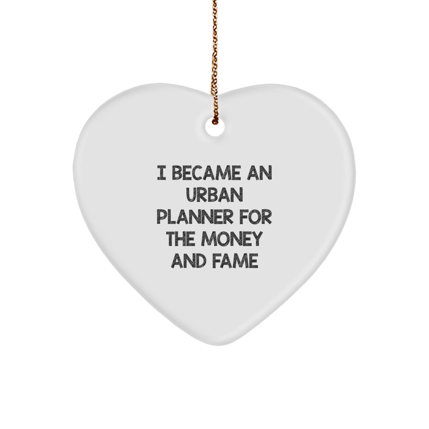 Funny Urban Planner Gifts from Friends - Heart Ornament for Men Women Urban Planner Colleagues Christmas Unique Gifts - Image 1
