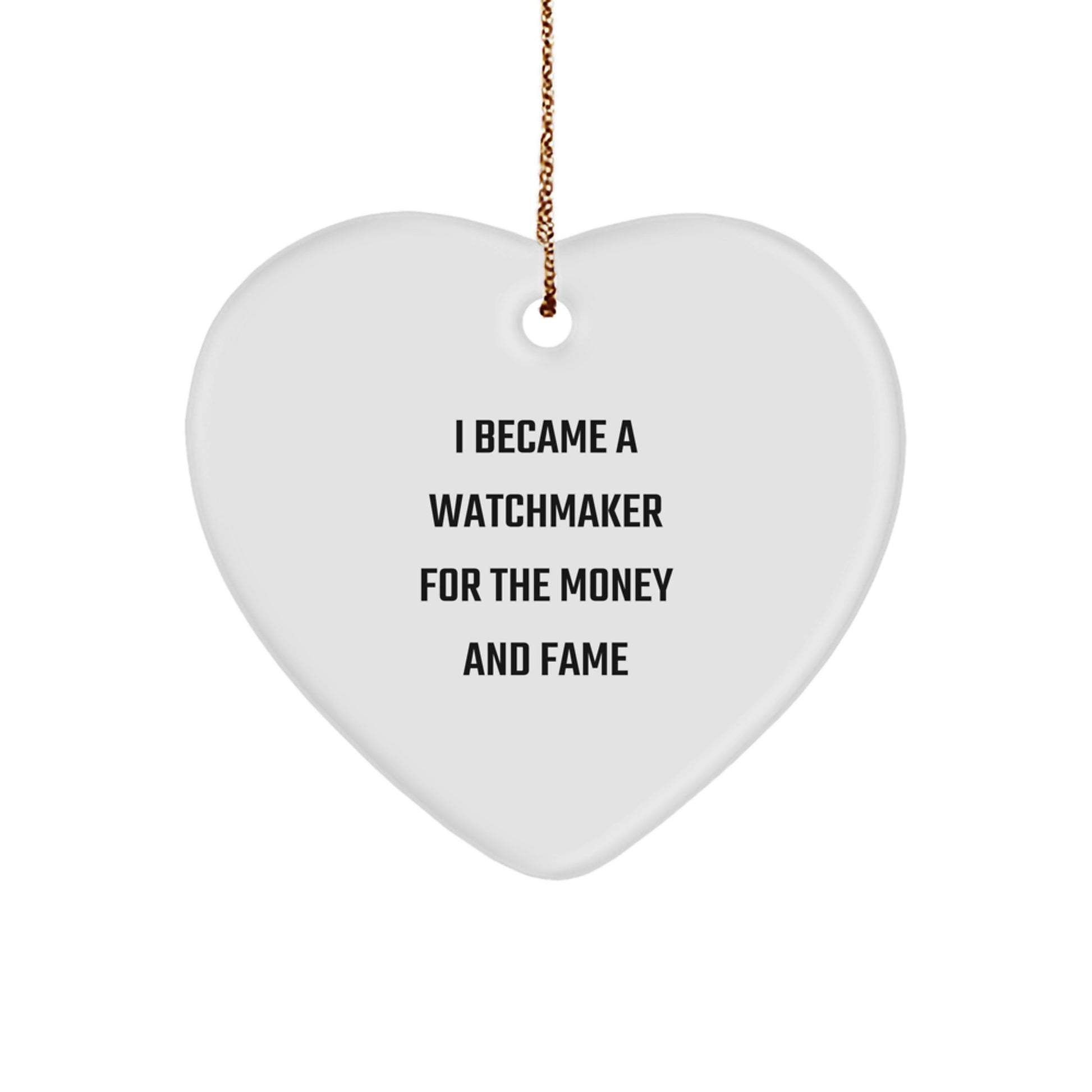 Funny Watchmaker Gifts from Friends and Family - Heart Ornament for Christmas Unique Gifts - Image 1