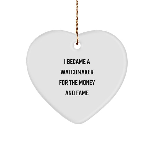 Funny Watchmaker Gifts from Friends and Family - Heart Ornament for Christmas Unique Gifts - Image 1