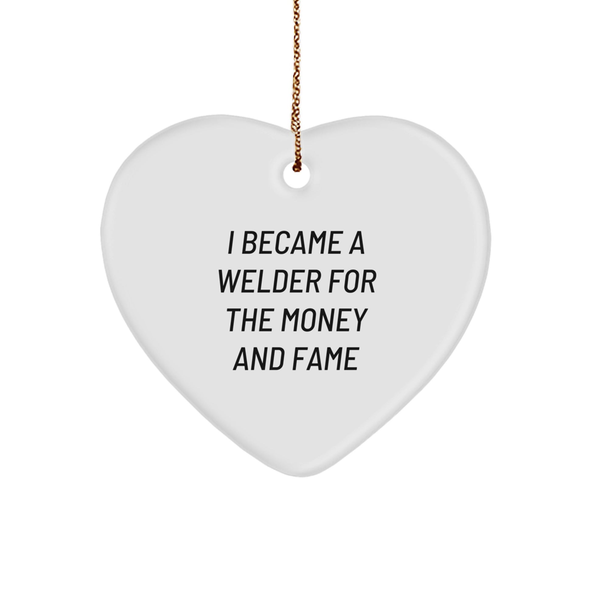 Funny Welder Gifts for Him, Heart Ornament, Christmas Unique Gifts from Men to Friends - Image 1