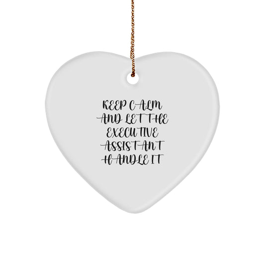 Funny Executive Assistant Heart Ornament, Gifts from Family to Executive Assistant, Christmas Unique Gifts for Men, Women, Coworkers, Friends - Image 1