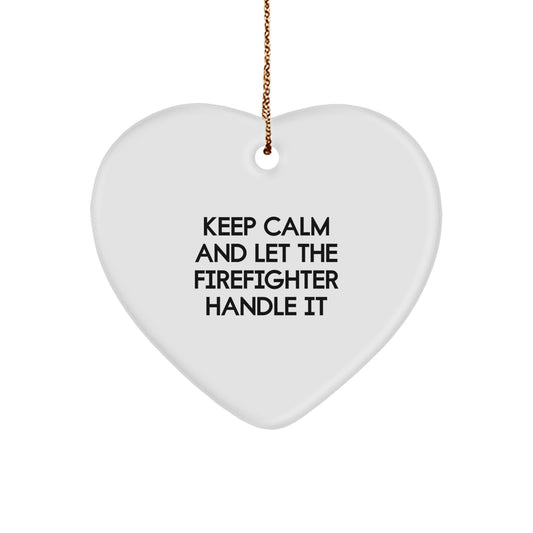 Funny Firefighter Heart Ornament Gifts from Family to Firefighter Men for Christmas Unique Gifts - Image 1