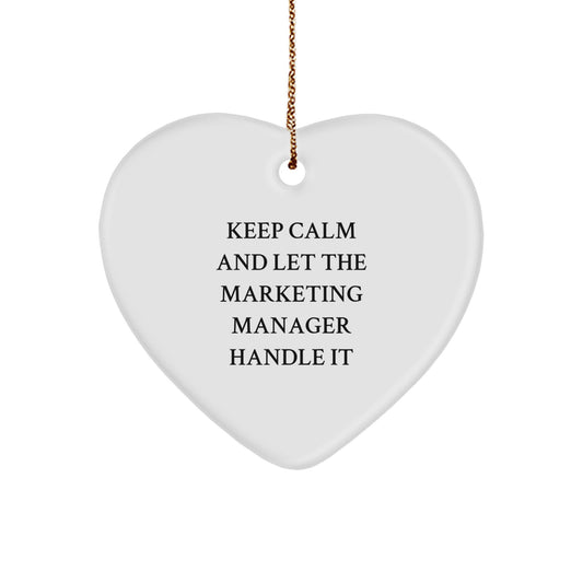Funny Marketing Manager Heart Ornaments, Gifts from Family, Friends, or Coworkers for Marketing Manager, Marketing Manager Christmas Unique Gifts - Image 1