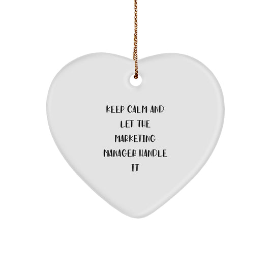 Funny Heart Ornament for Marketing Manager Gifts from Friends, Unique Christmas Unique Gifts for Marketing Manager - Image 1