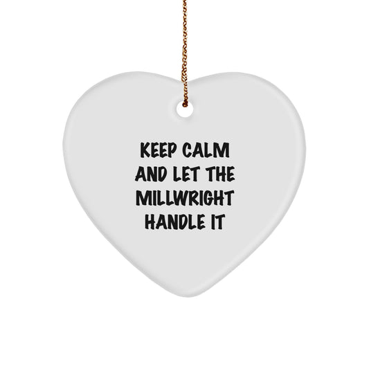 Funny Millwright Gifts from Men, Unique Heart Ornaments for Millwrights at Christmas - Image 1