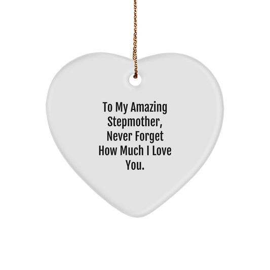Funny Stepmother Gift, Heart Ornament, To My Amazing Stepmother, Gifts from Men, Women, Friends, Coworkers, Family, Perfect for Stepmother Day, Stepmother Appreciation Gift - Image 1