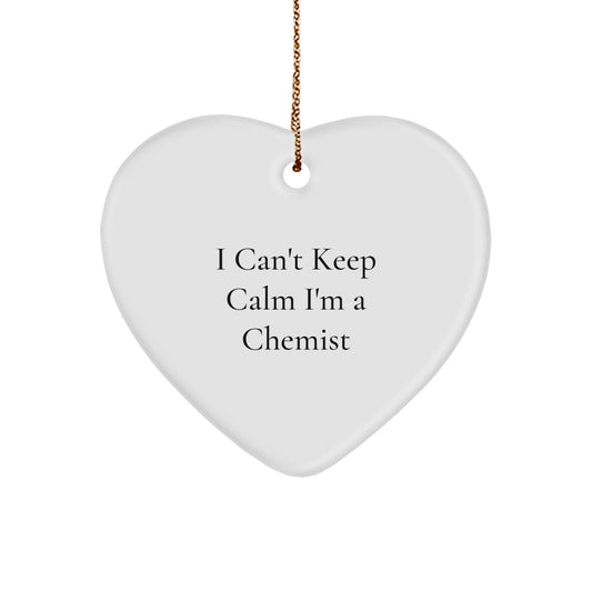 Funny I Can't Keep Calm Gifts for Chemist Friends and Family Christmas Unique Heart Ornament - Image 1