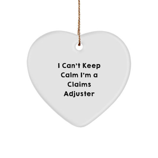 Funny Claims Adjuster Gifts for Men I'm A Claims Adjuster Heart Ornament - Image 1