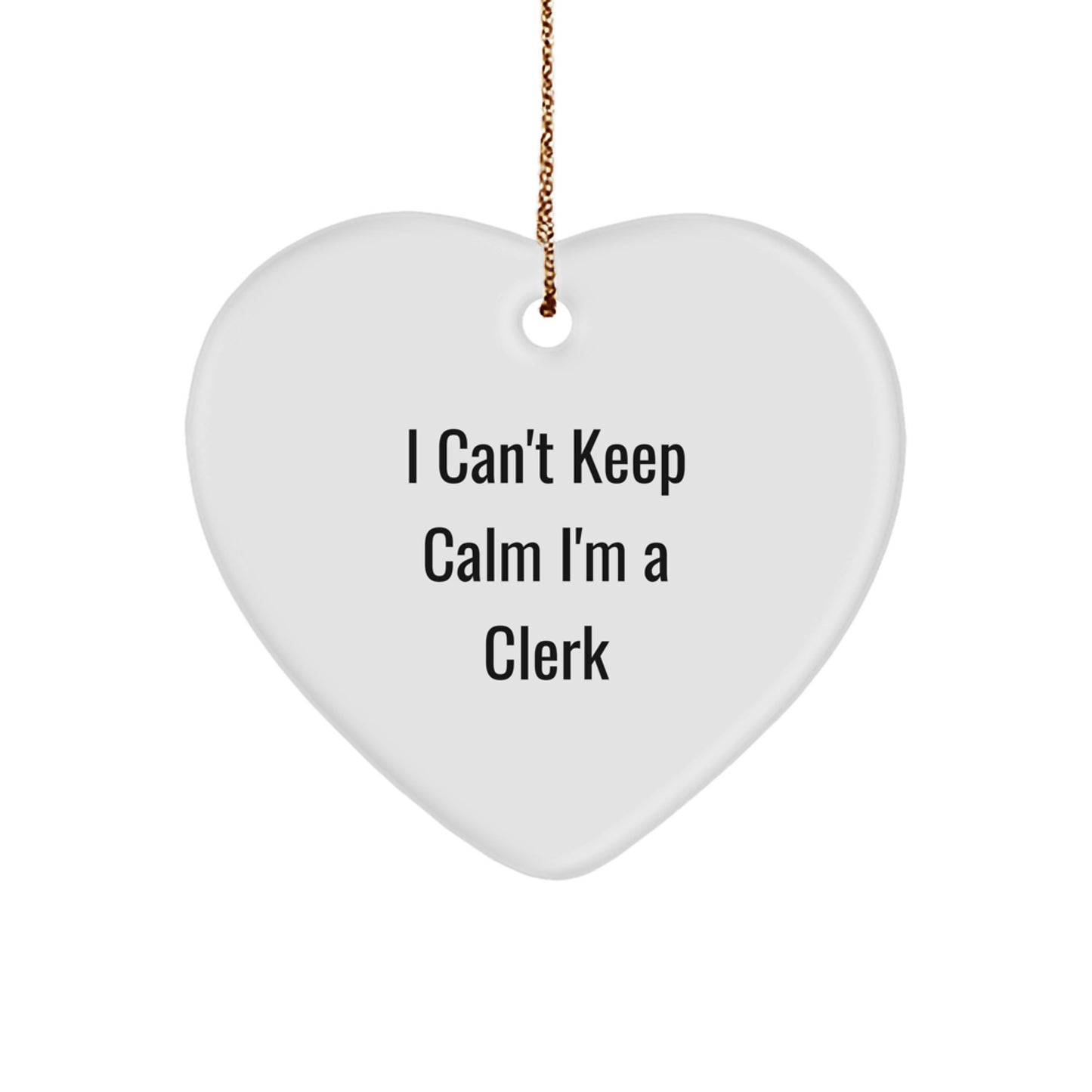 Funny Clerk Heart Ornaments for Christmas Unique Gifts from Friends Coworkers to Clerk - Image 1