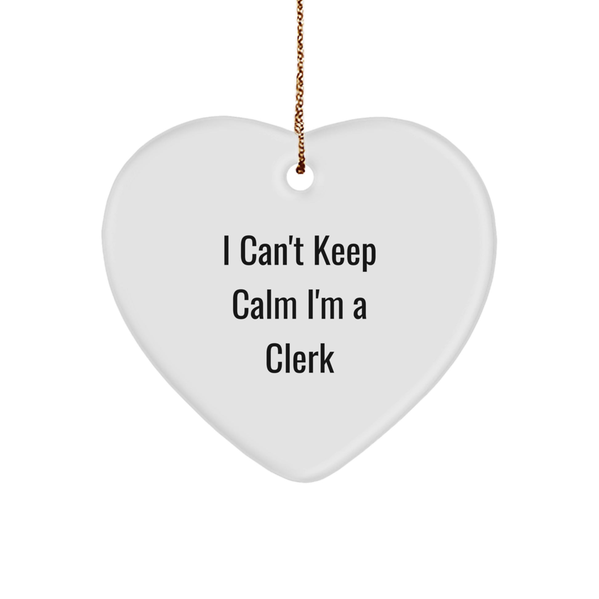 Funny Clerk Heart Ornaments for Christmas Unique Gifts from Friends Coworkers to Clerk - Image 1