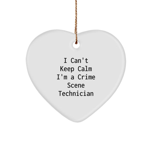 Funny Crime Scene Technician Gifts from Friends - I'm A Crime Scene Technician Heart Ornament, Unique Christmas Unique Gifts for Crime Scene Technician Men Women - Image 1