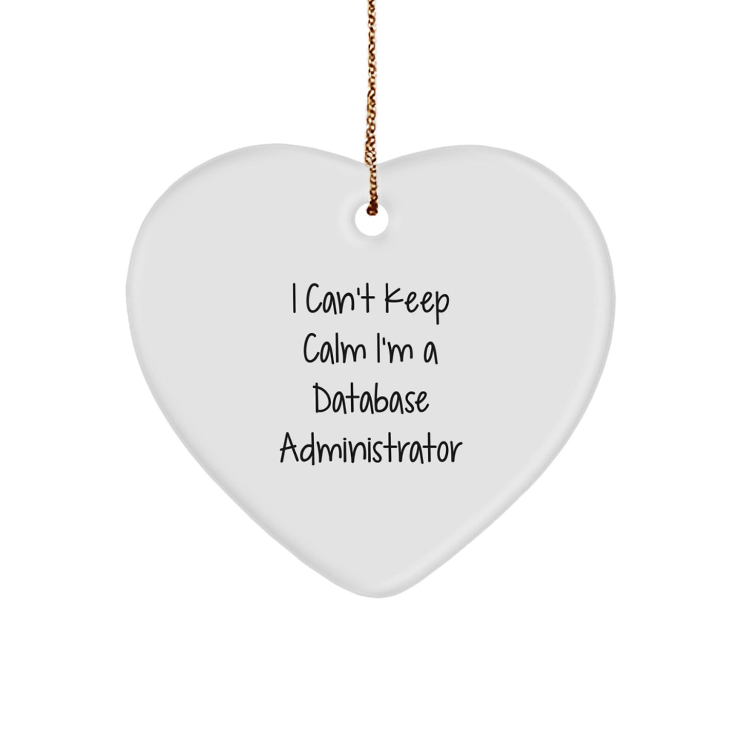 Funny 'I Can't Keep Calm I'm A Database Administrator' Gifts from Men to Friends Christmas Unique Office Decorations Heart Ornament for Database Administrator - Image 1