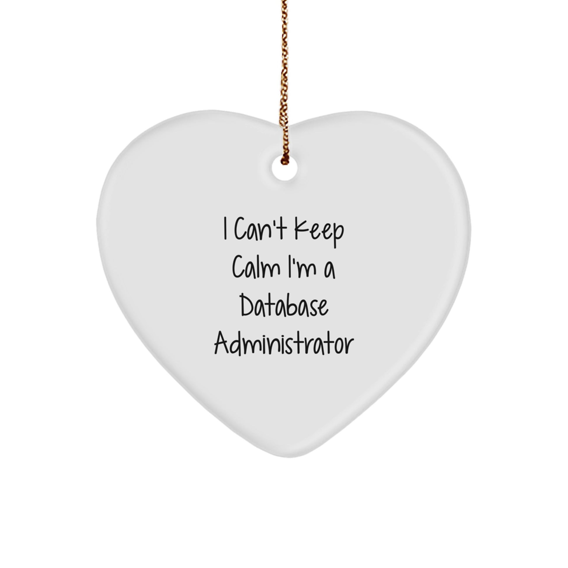 Funny 'I Can't Keep Calm I'm A Database Administrator' Gifts from Men to Friends Christmas Unique Office Decorations Heart Ornament for Database Administrator - Image 1