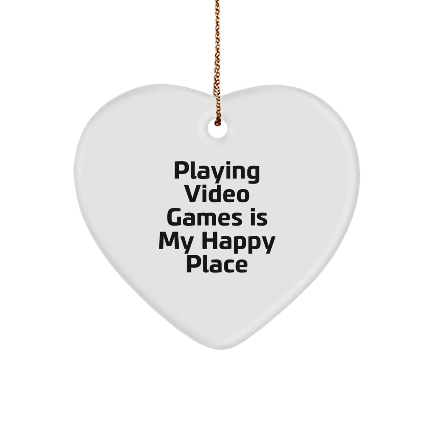 Funny Playing Video Games Heart Ornament Gifts for Men, Funny Heart Shaped Christmas Unique Gifts from Family - Image 1