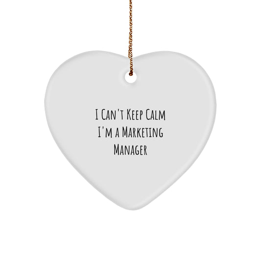 Funny Marketing Manager Heart Ornament Gifts from Friends for Coworkers, Christmas Unique Gifts - Image 1