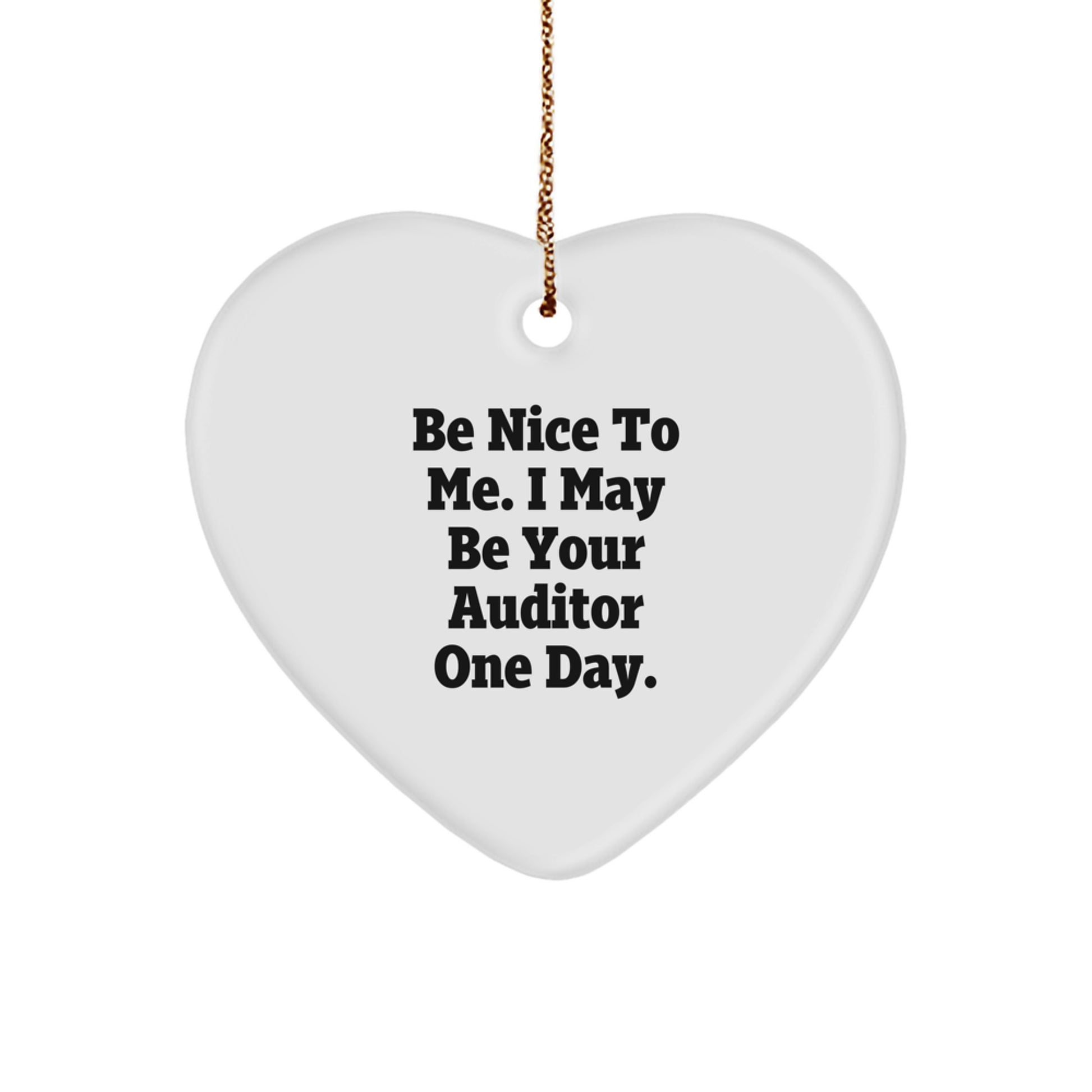 Funny Auditor Gifts for Men - Heart Ornament Christmas Unique Presents from Friends or Family - Image 1