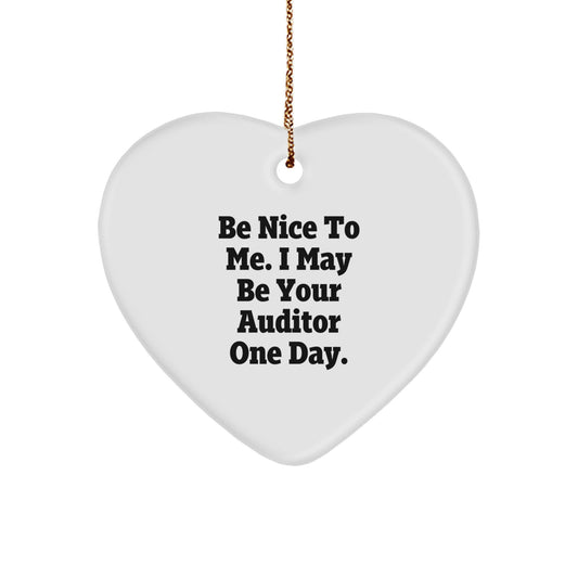 Funny Auditor Gifts for Men - Heart Ornament Christmas Unique Presents from Friends or Family - Image 1