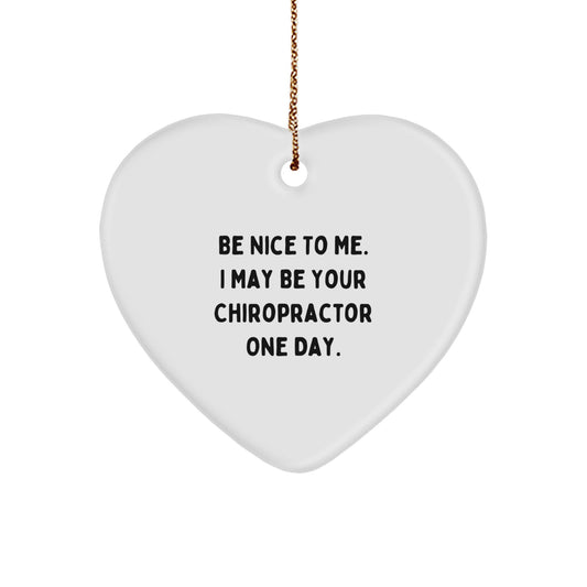 Chiropractor Heart Ornament Gifts from Friends, Funny Quote, Christmas Unique Presents for Chiropractor - Image 1