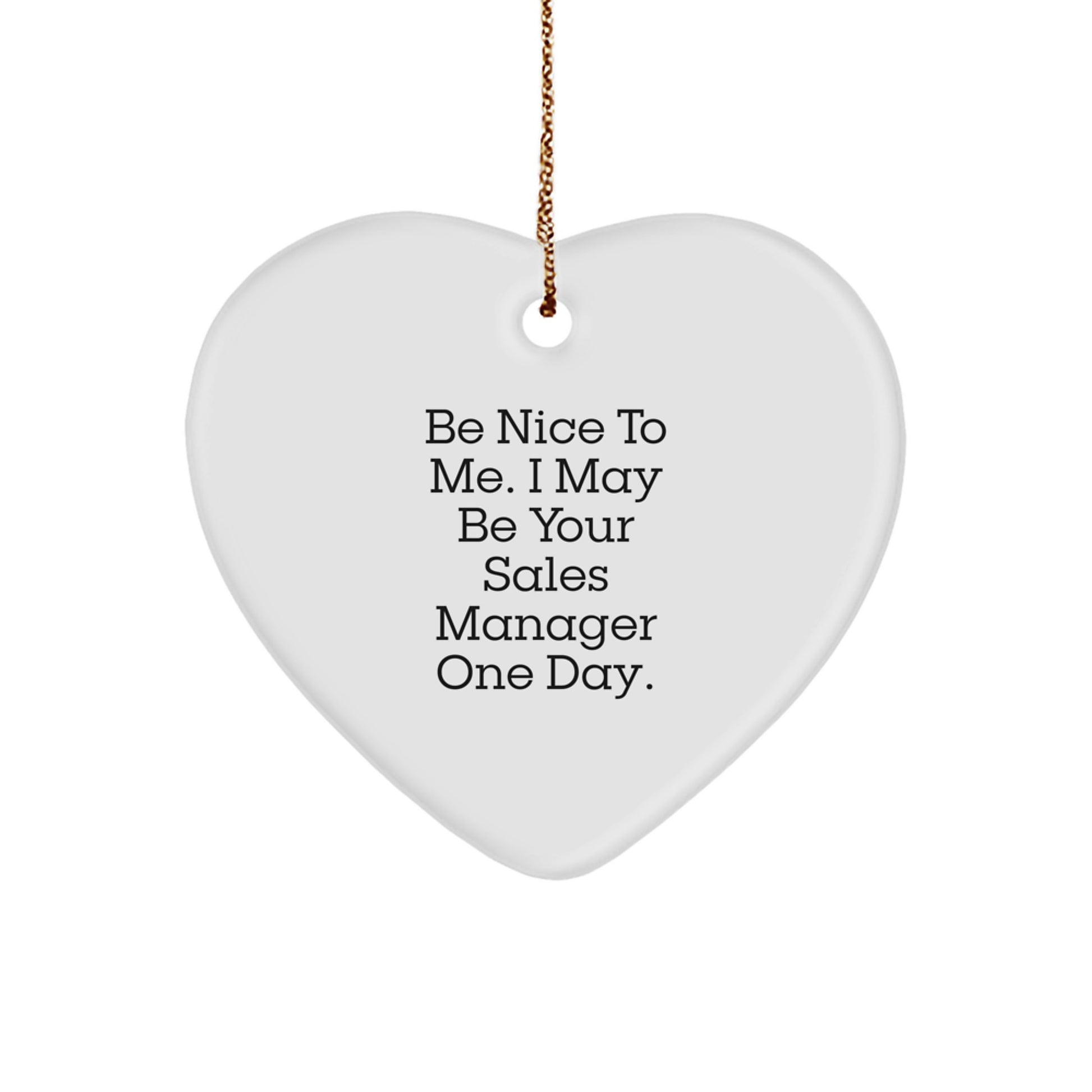 Funny Sales Manager Gifts from Friends, Heart Ornament for Sales Managers, Be Nice To Me - Image 1