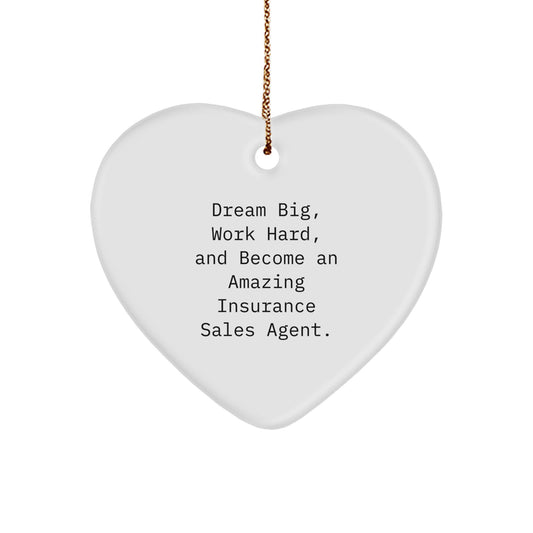 Inspirational Insurance Sales Agent Gifts, Christmas Unique Ornaments for Men, Women, Coworkers, Family from Friends, Dream Big Heart Ornament. - Image 1