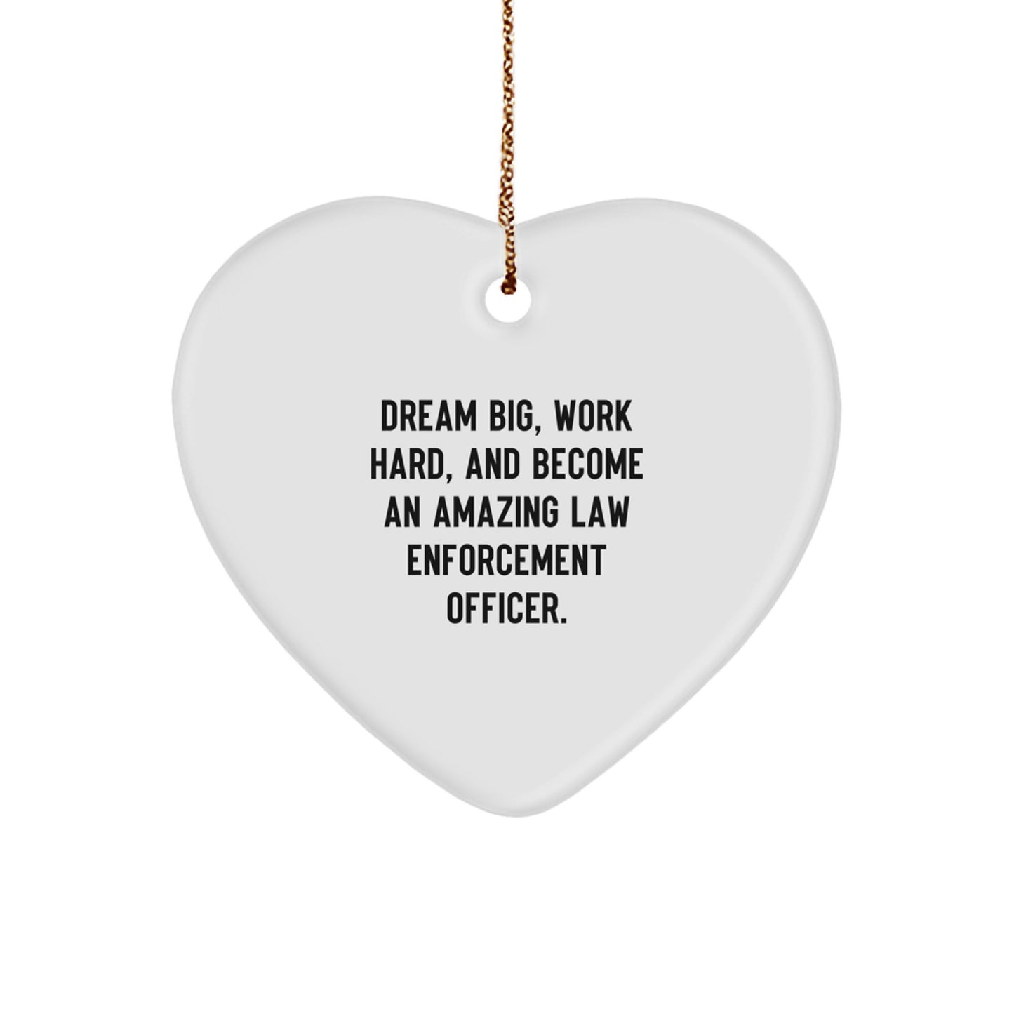 Funny Inspirational Law Enforcement Officer Gifts from Men, Heart Ornament for Law Enforcement Officer Men, Christmas Unique Gifts - Image 1