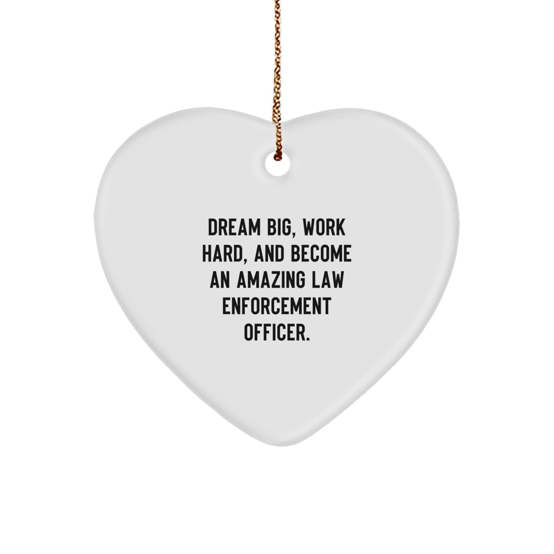 Funny Inspirational Law Enforcement Officer Gifts from Men, Heart Ornament for Law Enforcement Officer Men, Christmas Unique Gifts - Image 1