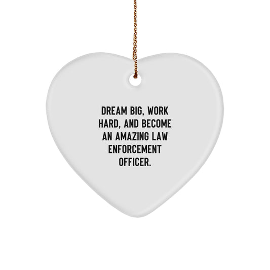 Funny Inspirational Law Enforcement Officer Gifts from Men, Heart Ornament for Law Enforcement Officer Men, Christmas Unique Gifts - Image 1