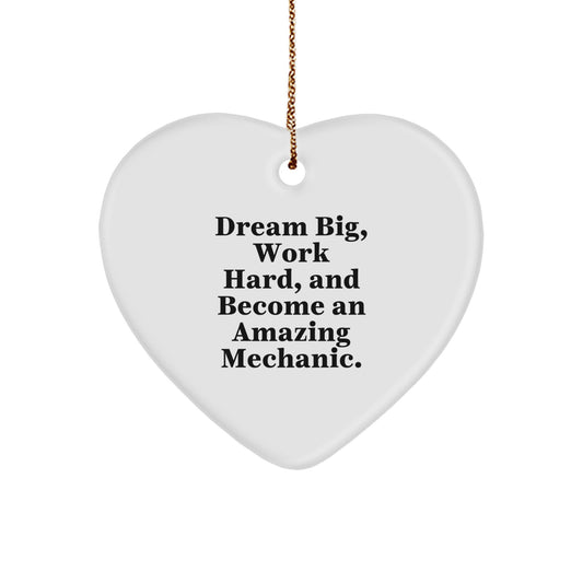 Inspirational Mechanic Gifts for Him, Funny Heart Ornament with Dream Big Quote, Perfect Christmas Unique Gifts from Men - Image 1