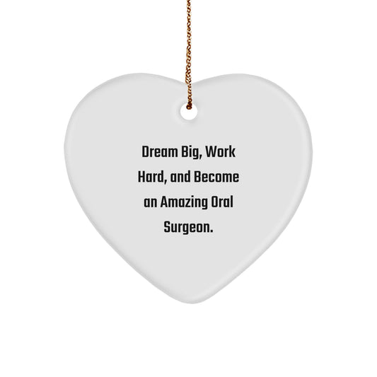 Oral Surgeon Gifts from Friends, Unique Christmas Unique Gifts for Oral Surgeons, Heart Ornament with 'Dream Big, Work Hard, And Become An Amazing' Inspirational Quote - Image 1