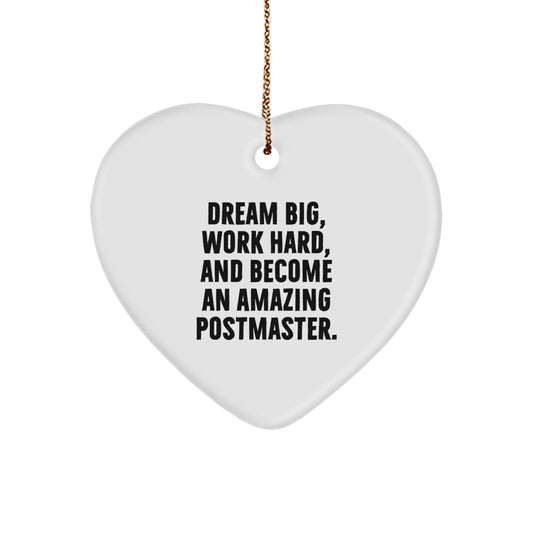 Postmaster Heart Ornament Gifts from Family, Friends, or Coworkers - Inspirational Quotes for Christmas Unique Gifts - Image 1