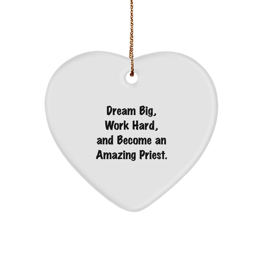 Funny Priest Gifts from Men to Priest, Inspirational Heart Ornament for Christmas Unique Gifts - Image 1