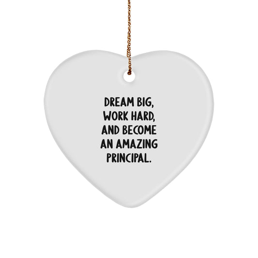 Funny Principal Quotes Gifts from Men to Women Coworkers Friends Family for Christmas Unique Principal Heart Ornament - Image 1