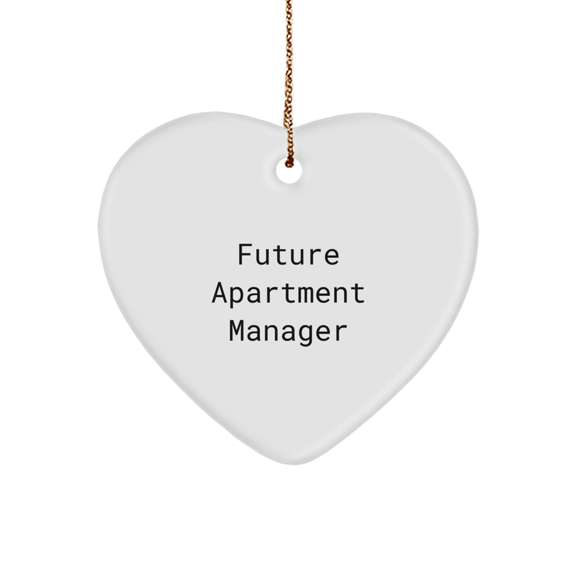 Funny Future Apartment Manager Heart Ornament Gifts from Friends Christmas Unique - Image 1