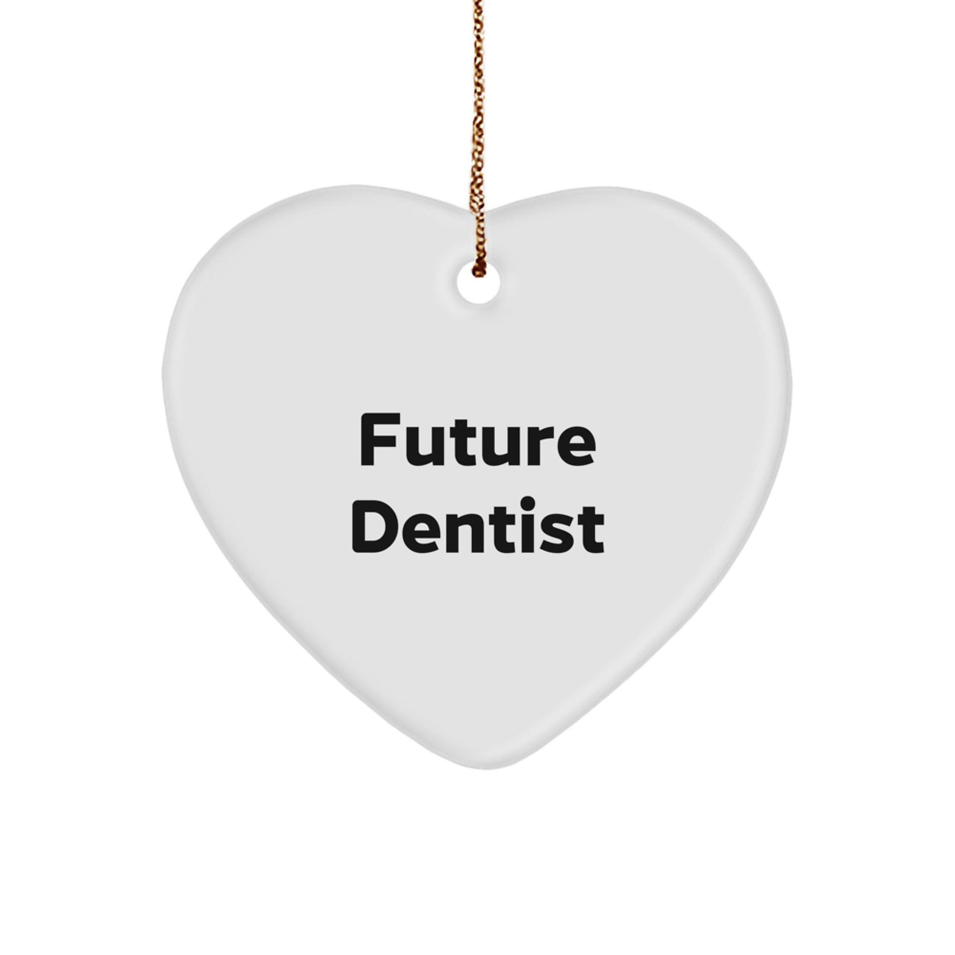 Funny Future Dentist Gifts for Men Women from Family Friends Coworkers Christmas Unique Heart Ornament, Dentist Heart Ornament for Friends Family - Image 1