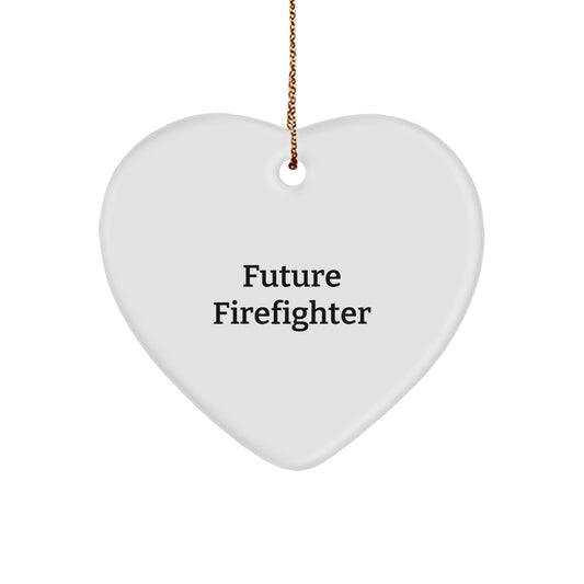 Funny Firefighter Christmas Unique Gifts from Men to Future Firefighter Friends and Family Members - Heart Ornament with Inspirational Quote - Image 1