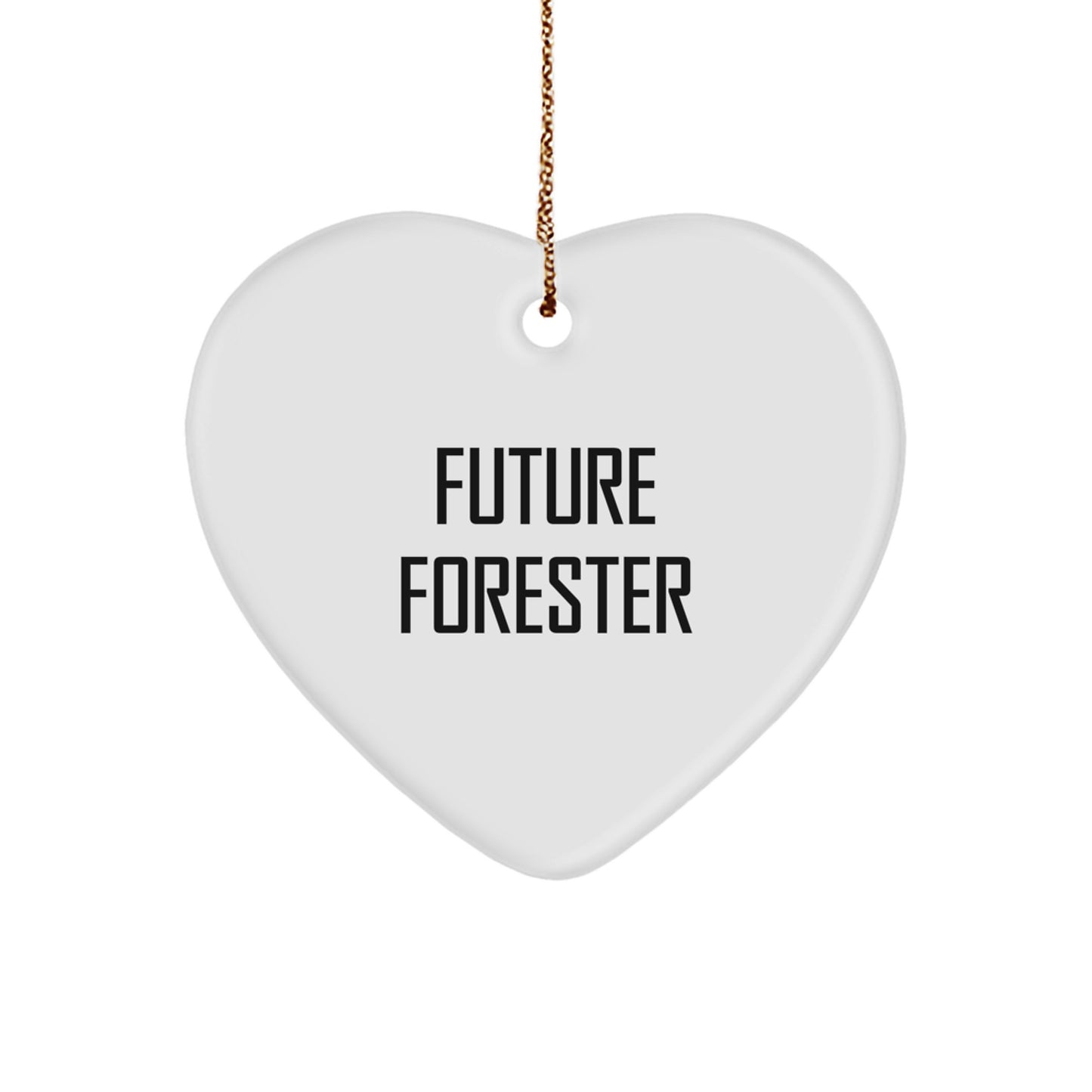 Funny Future Forester Heart Ornament Gifts from Men to Family, Forester Christmas Unique Gifts, Heart Shaped Ornament - Image 1