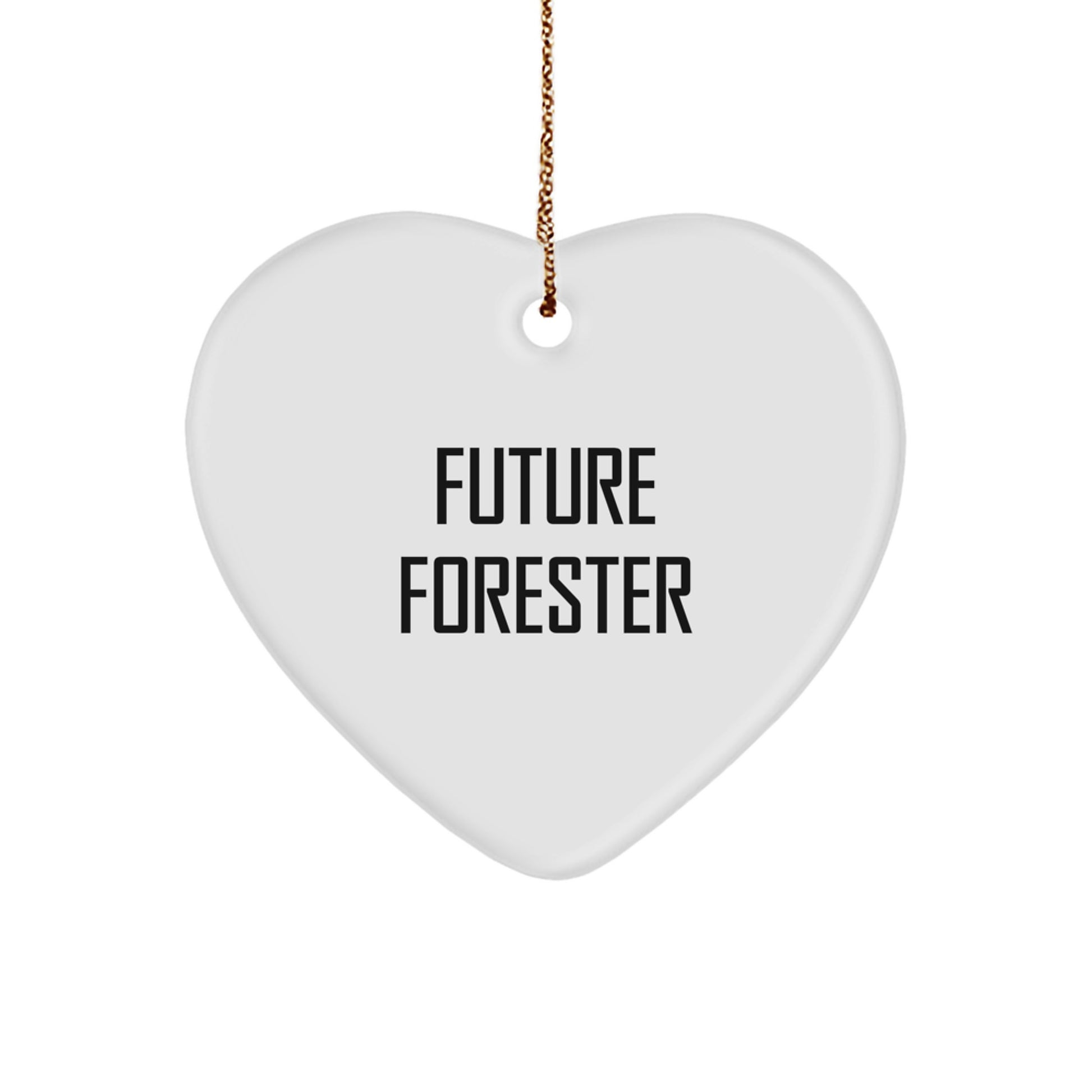 Funny Future Forester Heart Ornament Gifts from Men to Family, Forester Christmas Unique Gifts, Heart Shaped Ornament - Image 1