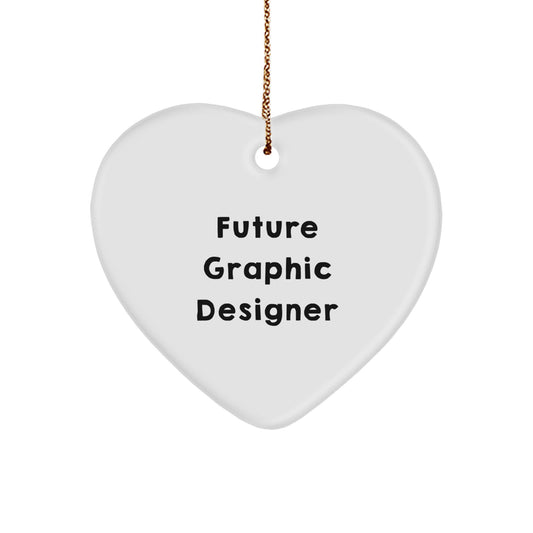 Funny Graphic Designer Gifts from Friends to Future Graphic Designers Heart Ornament for Christmas - Image 1