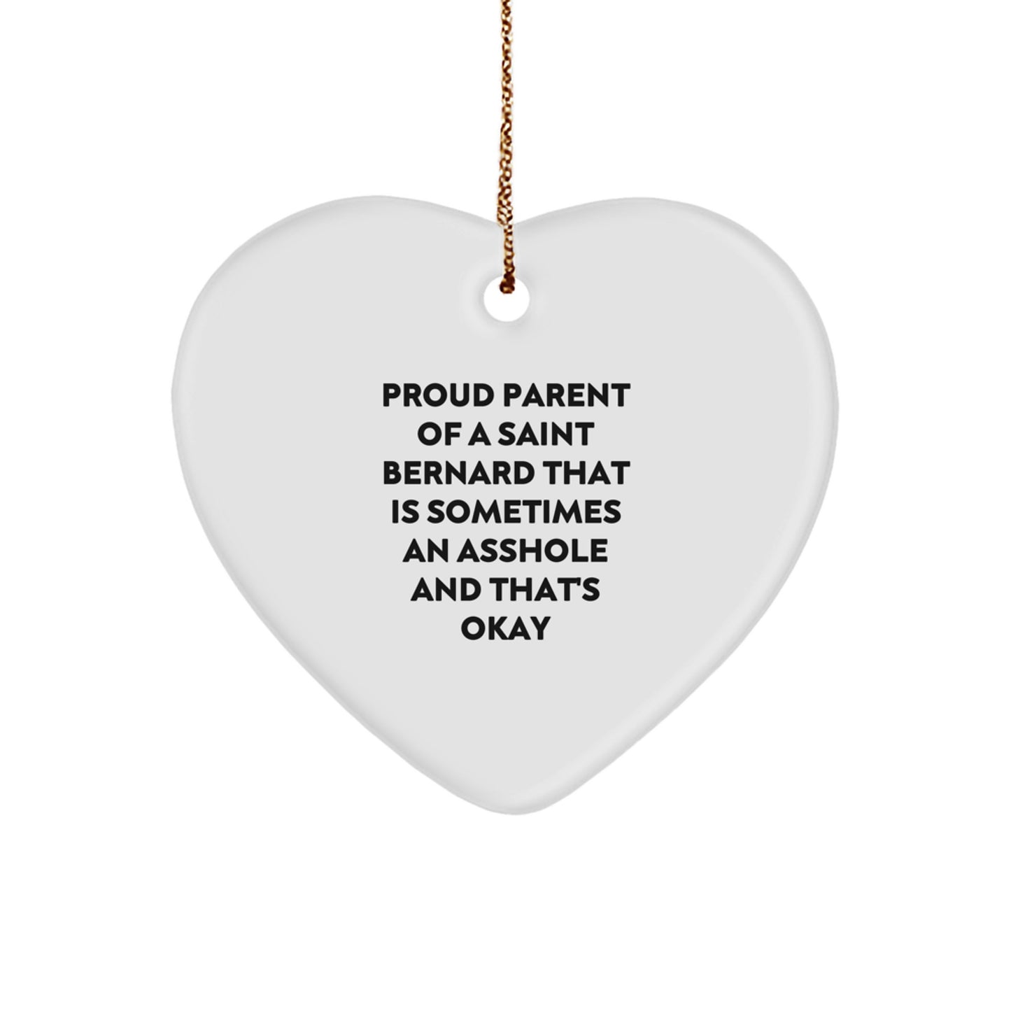 Funny Saint Bernard Dog Gifts for Men from Proud Parents - Heart Ornament, Christmas Unique Gifts - Image 1