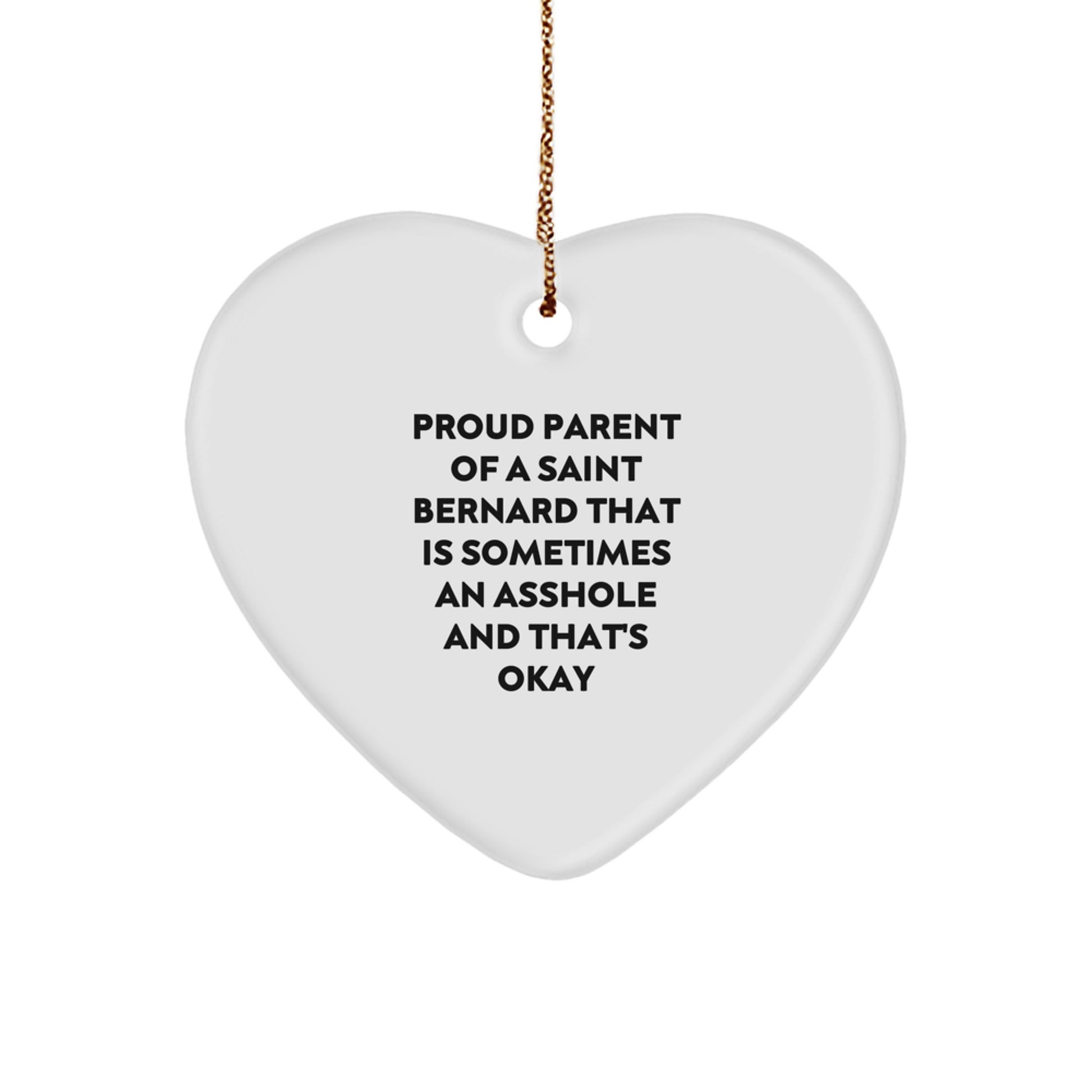 Funny Saint Bernard Dog Gifts for Men from Proud Parents - Heart Ornament, Christmas Unique Gifts - Image 1