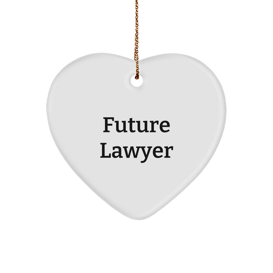 Funny Future Lawyer Heart Ornament Gifts from Friends and Family, Cute Lawyer Unique Gifts, Inspirational Christmas Lawyer Decorations, Lawyer Heart-Shaped Ornaments - Image 1