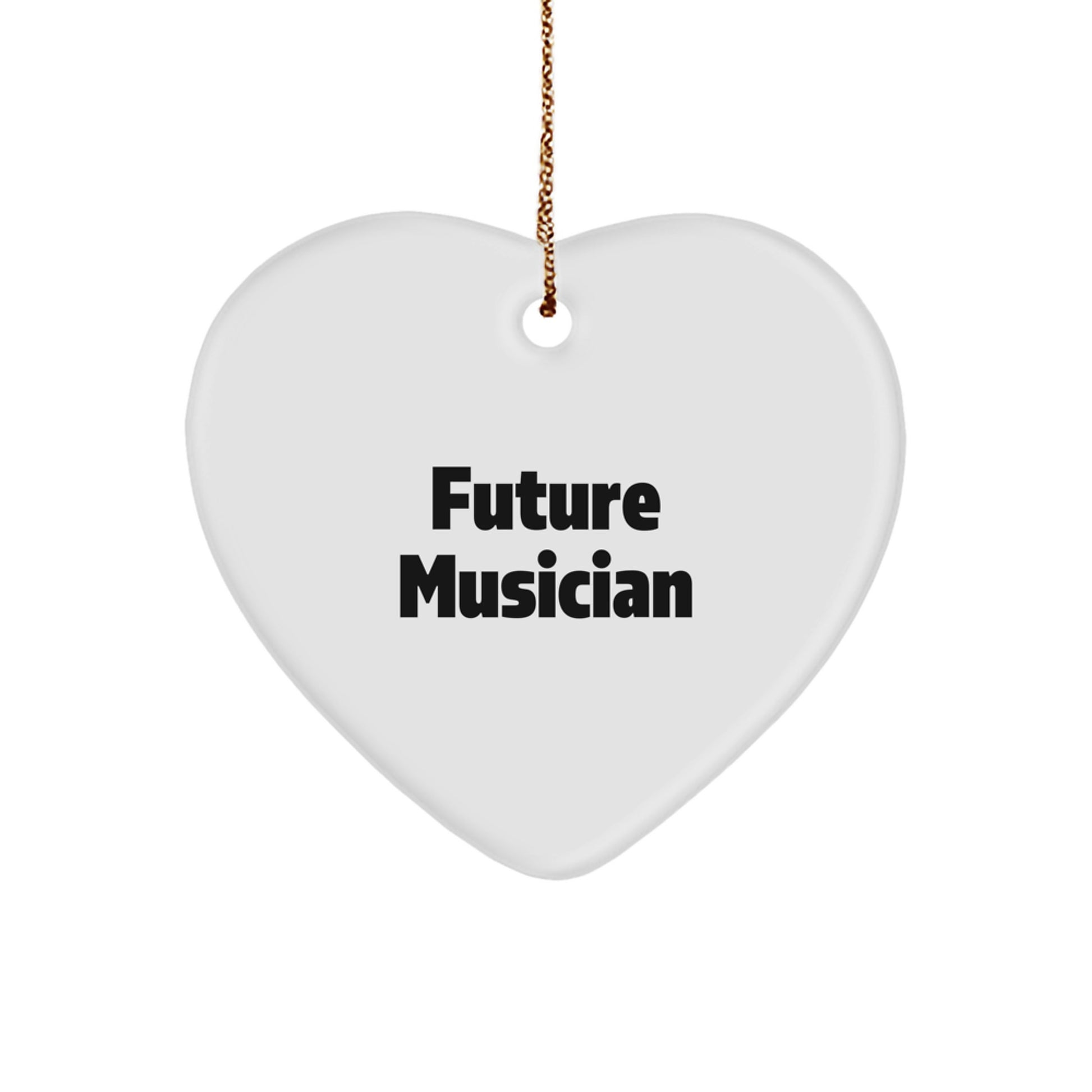 Funny Musician Gifts from Friends for Future Musician - Heart Ornament with Inspirational Quote, Gifts for Christmas - Image 1