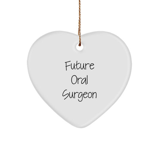 Funny Future Oral Surgeon Gifts from Friends, Unique Christmas Heart Ornament for Men, Women, Coworkers - Image 1