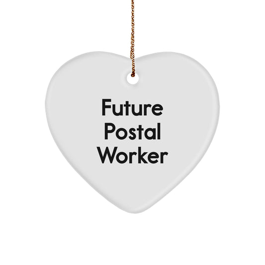 Funny Quote Gifts for Postal Worker - Future Postal Worker Heart Ornament, Perfect Christmas Unique Gifts from Family to Friends, Unique Postal Worker Decorations - Image 1
